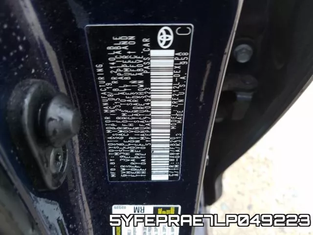 5YFEPRAE7LP049223 фото 2