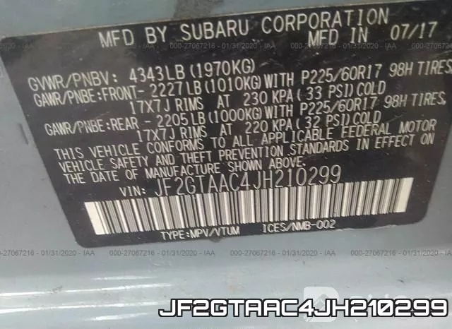 JF2GTAAC4JH210299 фото 10