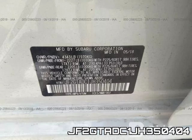 JF2GTADC1JH350404 фото 10