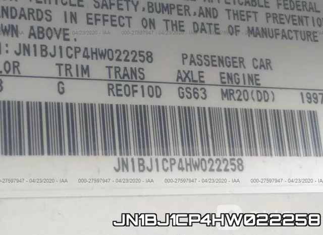 JN1BJ1CP4HW022258 фото 10