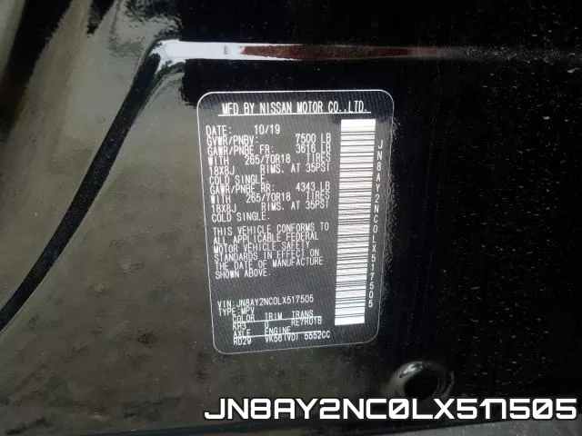 JN8AY2NC0LX517505 фото 2