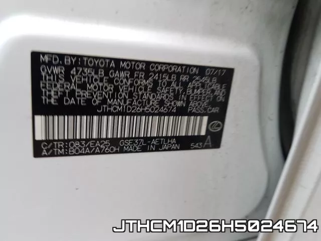 JTHCM1D26H5024674 фото 2