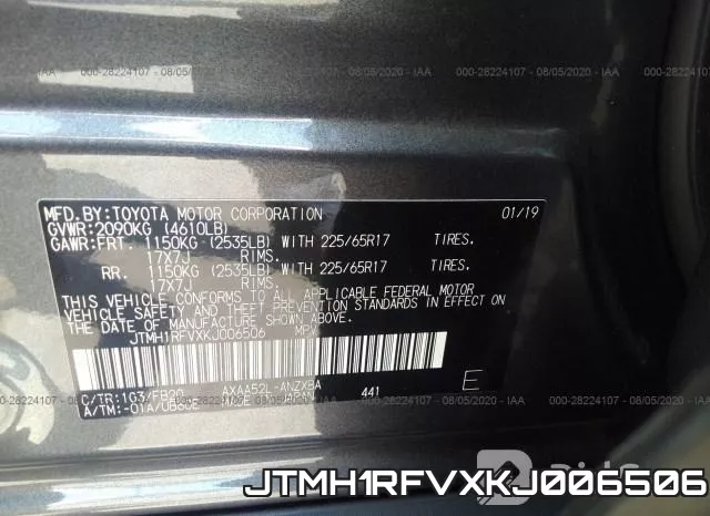 JTMH1RFVXKJ006506 фото 10
