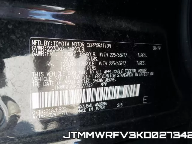 JTMMWRFV3KD027342 фото 2