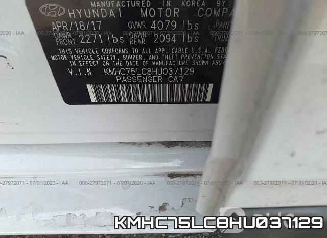 KMHC75LC8HU037129 фото 10