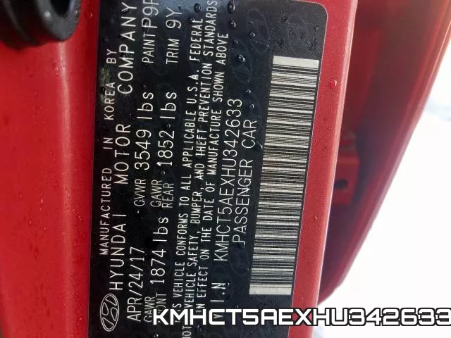 KMHCT5AEXHU342633 фото 2
