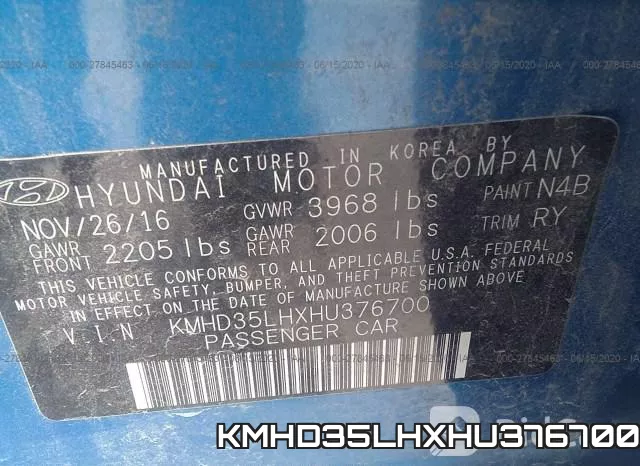 KMHD35LHXHU376700 фото 10