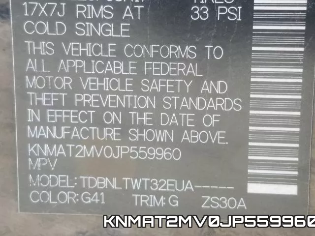 KNMAT2MV0JP559960 фото 2