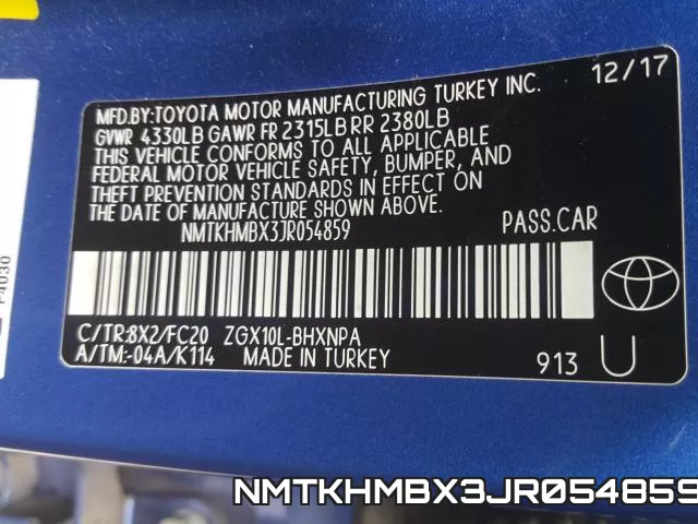 NMTKHMBX3JR054859 фото 2