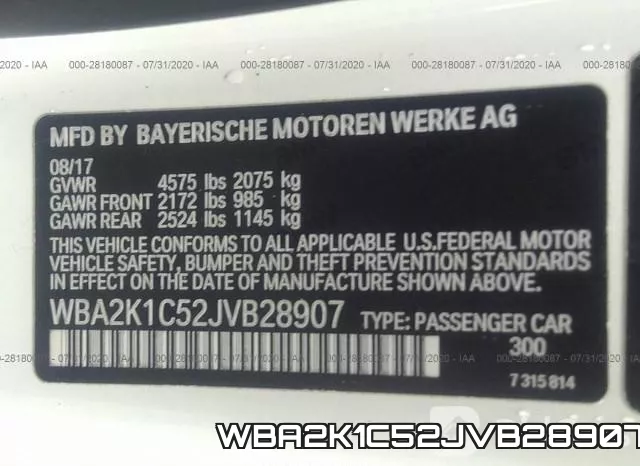 WBA2K1C52JVB28907 фото 10