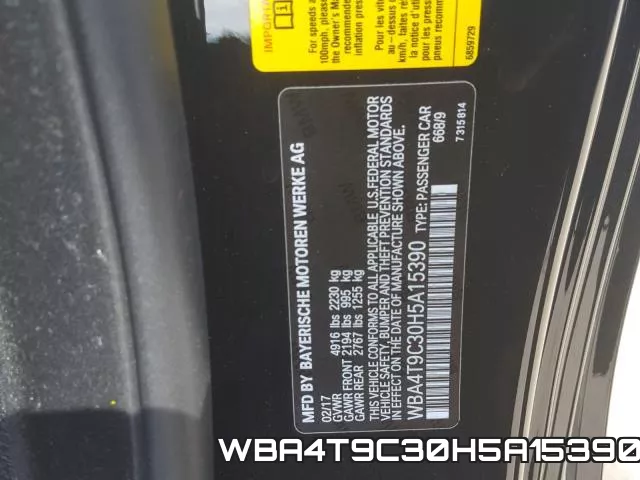 WBA4T9C30H5A15390 фото 2