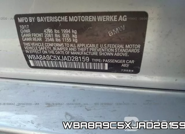 WBA8A9C5XJAD28159 фото 10