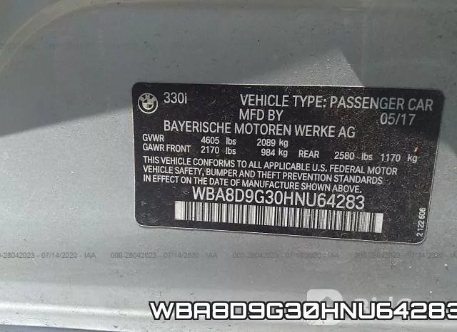 WBA8D9G30HNU64283 фото 9