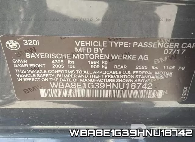 WBA8E1G39HNU18742 фото 10