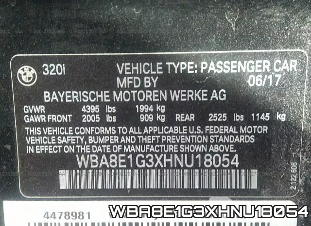 WBA8E1G3XHNU18054 фото 10