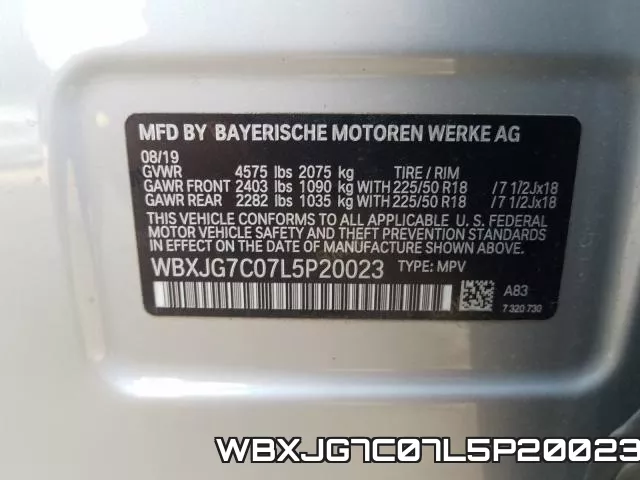 WBXJG7C07L5P20023 фото 2