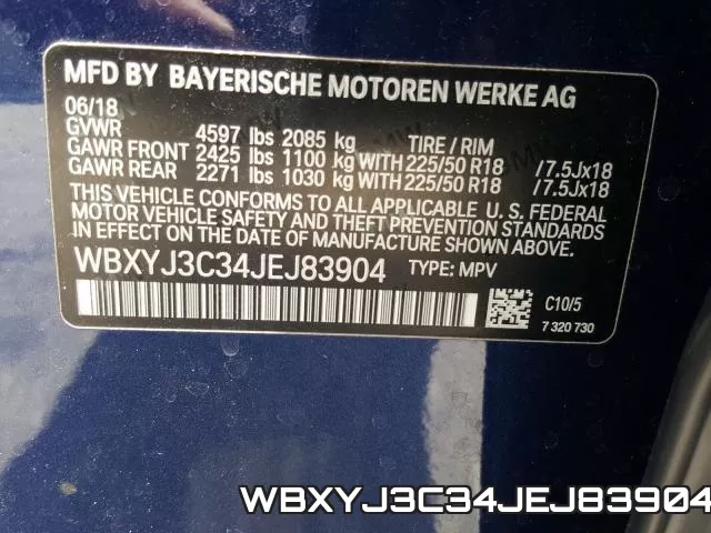 WBXYJ3C34JEJ83904 фото 2