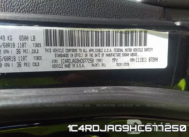 1C4RDJAG9HC677250 фото 10