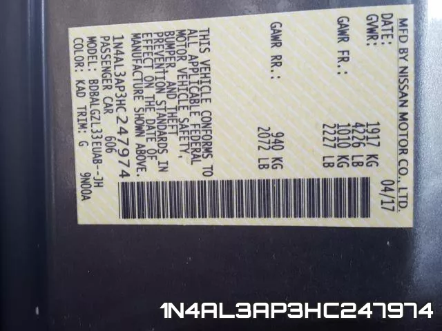 1N4AL3AP3HC247974 фото 2