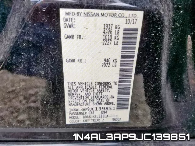 1N4AL3AP9JC139851 фото 2