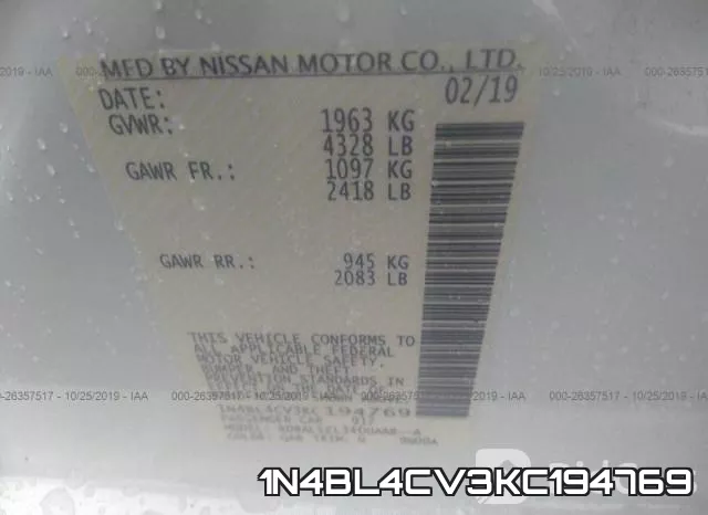 1N4BL4CV3KC194769 фото 10