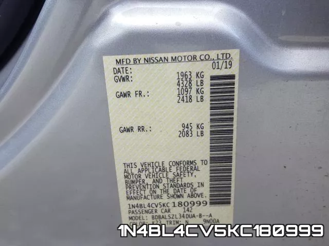 1N4BL4CV5KC180999 фото 2