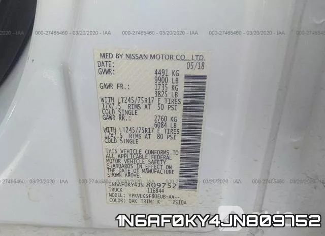 1N6AF0KY4JN809752 фото 10