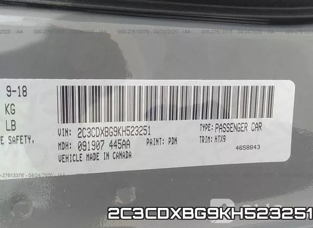 2C3CDXBG9KH523251 фото 10