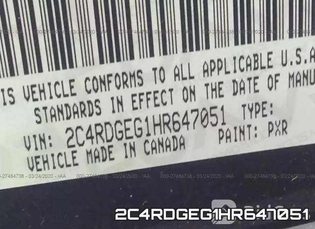 2C4RDGEG1HR647051 фото 10