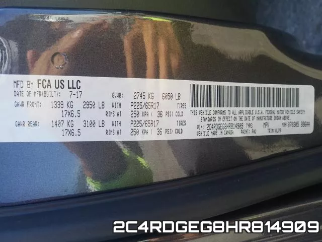 2C4RDGEG8HR814909 фото 2