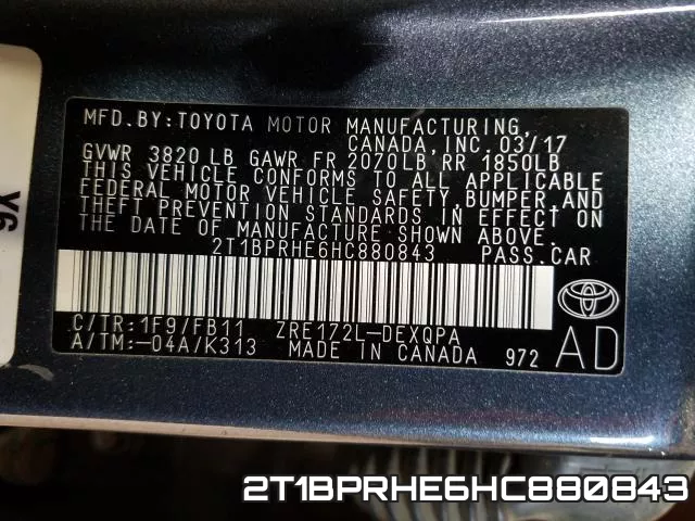 2T1BPRHE6HC880843 фото 2