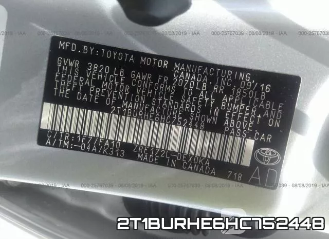2T1BURHE6HC752448 фото 10