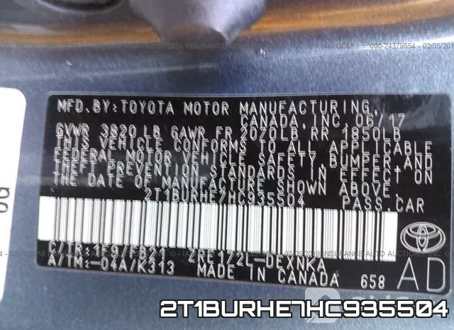 2T1BURHE7HC935504 фото 10
