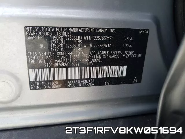 2T3F1RFV8KW051694 фото 2