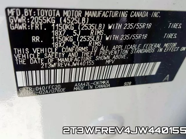 2T3WFREV4JW440155 фото 2