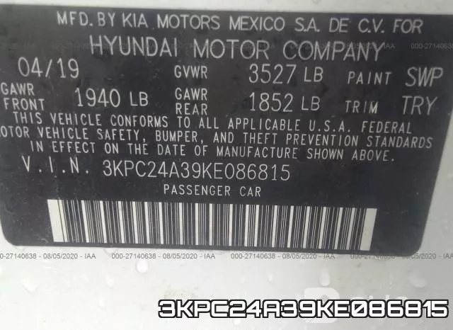 3KPC24A39KE086815 фото 10