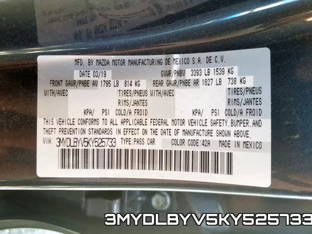3MYDLBYV5KY525733 фото 2
