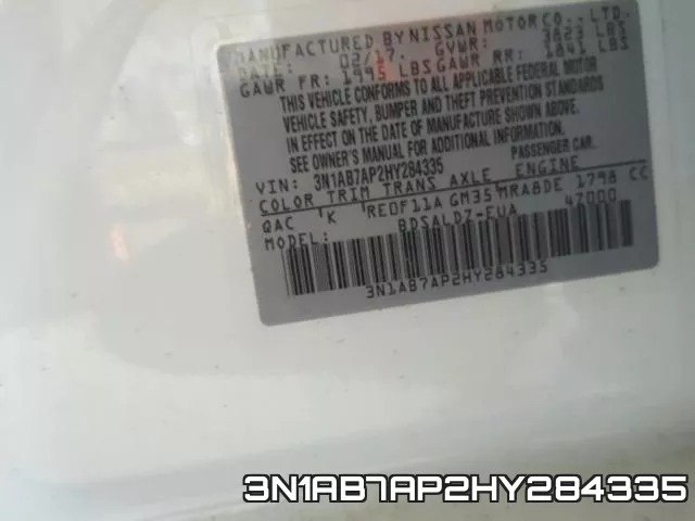 3N1AB7AP2HY284335 фото 2