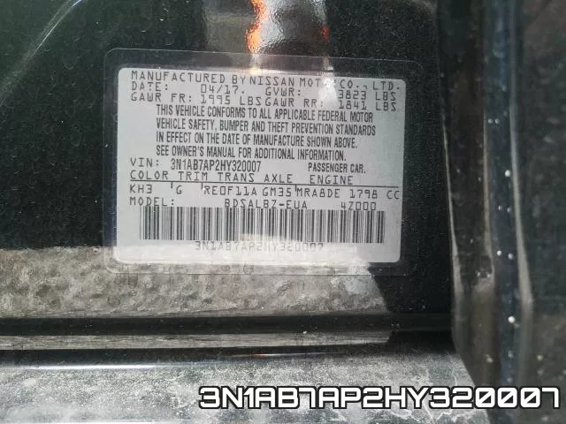 3N1AB7AP2HY320007 фото 2