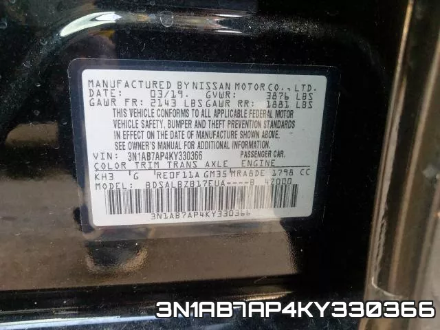 3N1AB7AP4KY330366 фото 2
