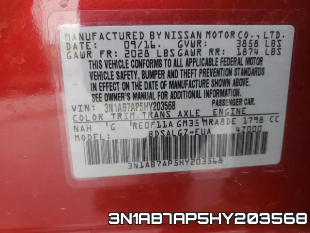 3N1AB7AP5HY203568 фото 2