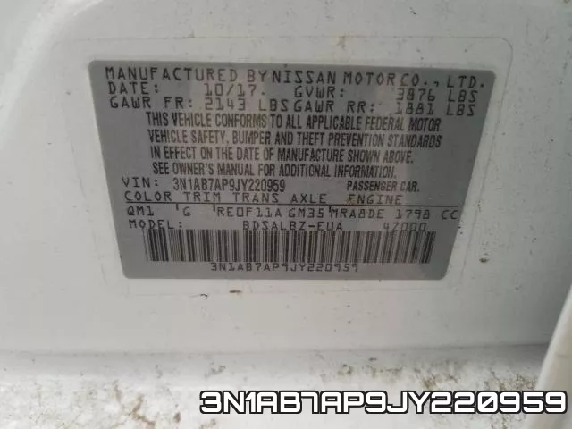3N1AB7AP9JY220959 фото 2