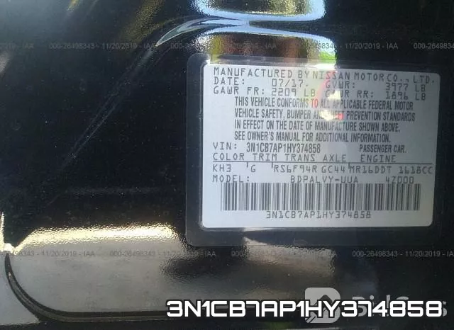3N1CB7AP1HY374858 фото 10