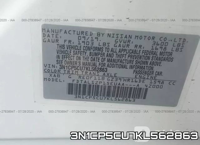 3N1CP5CU7KL562863 фото 10