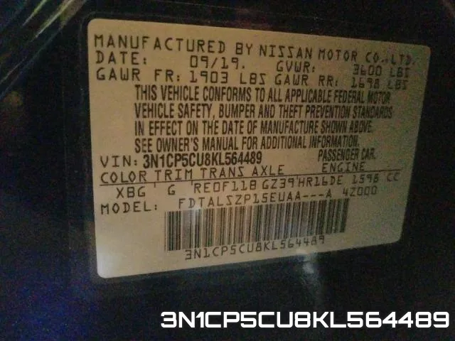3N1CP5CU8KL564489 фото 2