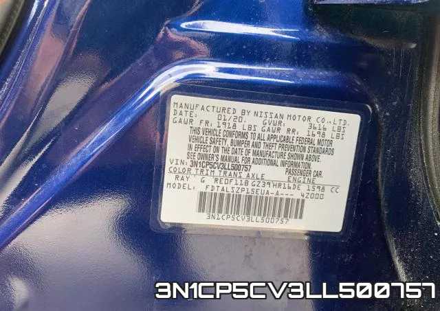 3N1CP5CV3LL500757 фото 2