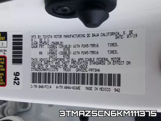3TMAZ5CN6KM111375 фото 2