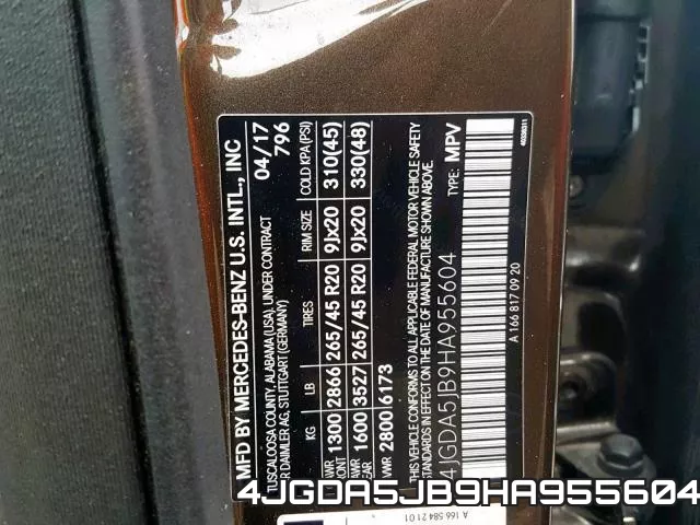 4JGDA5JB9HA955604 фото 2