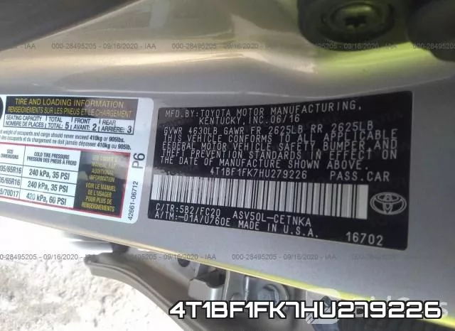 4T1BF1FK7HU279226 фото 10