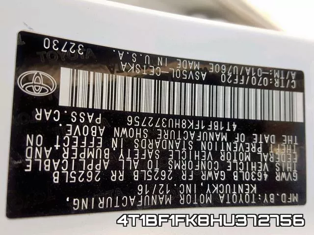 4T1BF1FK8HU372756 фото 2
